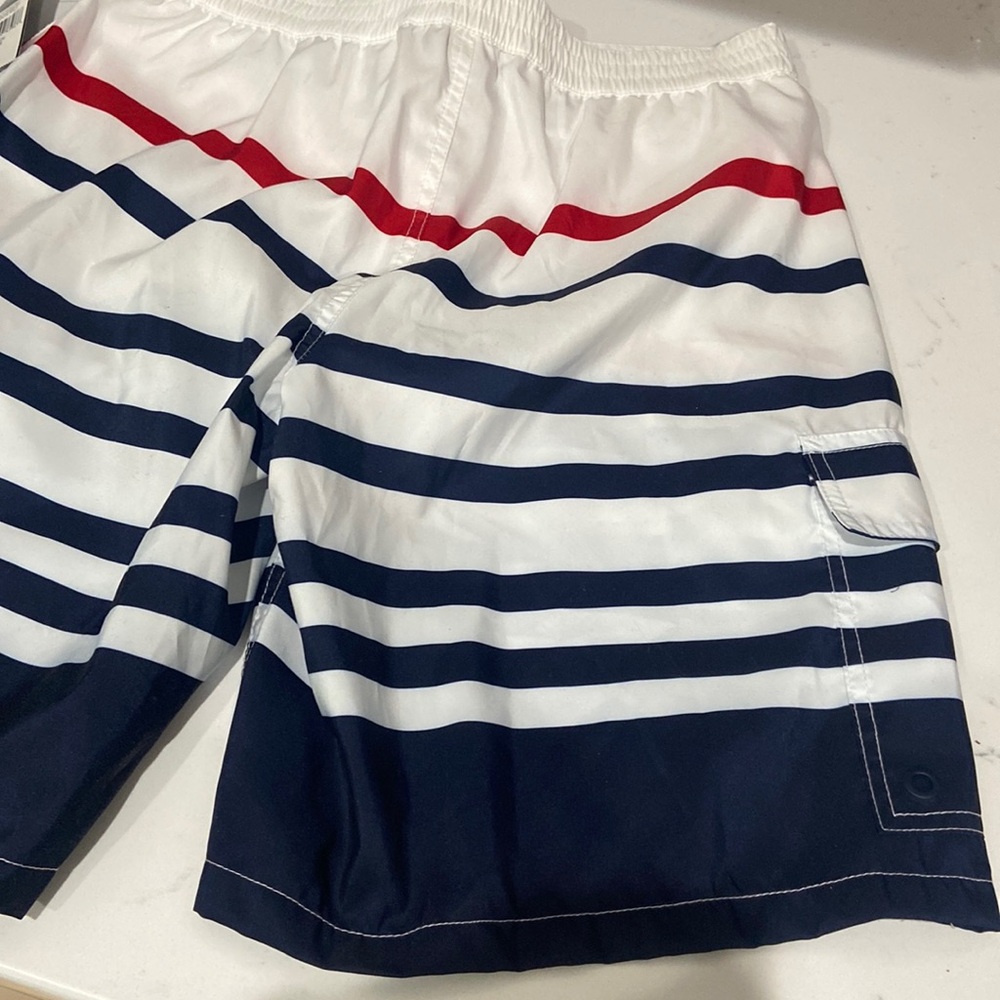Polo Ralph Lauren Swim Trunks Mens Small Blue White Red Striped Board Shorts NWT - Picture 13 of 15
